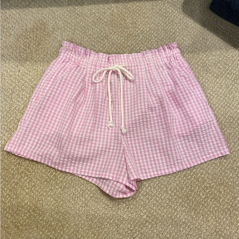 Wild Fable High Waist Pink Checkered Shorts